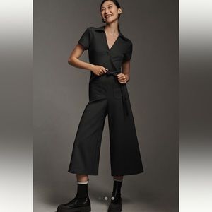 Anthropologie Maeve Wrapped Culotte Ponte Jumpsuit